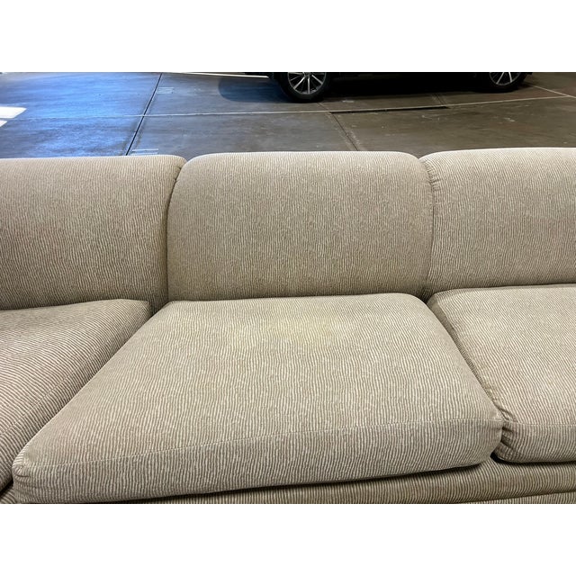 Vintage Mid Century Modern Milo Baughman Style Chrome Base 3 Piece Sectional Sofa For Sale - Image 11 of 15