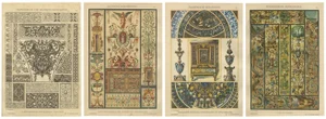 H. Dolmetsch Gobelins, Renaissance Design Prints, 1887, Paper, Set of 4