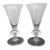 Early 20th Century Steuben 7737 Teardrop Pattern 7 1/8" Wine Water Glass Goblet Pair Set of 2 For Sale