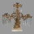 Victorian Antique Victorian Three Piece Girandole Candelabra Set With Etched Prisms For Sale - Image 3 of 10