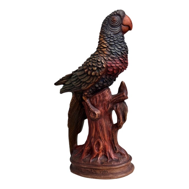 1981 Jan Smith Porcelain Parrot Figure For Sale