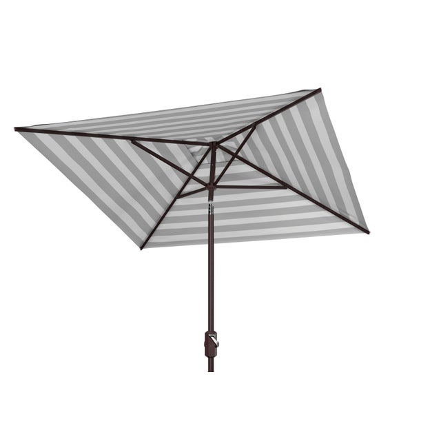 2020s Iris Fashion Line 7.5 Ft Square Umbrella, Black & White Stripe For Sale - Image 5 of 6