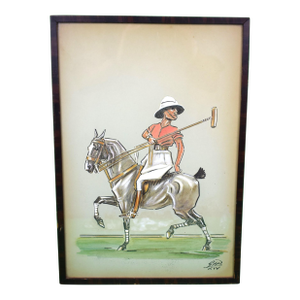 Polo Player C1914 Gouache & Watercolour by Godfrey H. Brennan