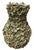 This striking vintage Italian ceramic vase features an ornate, hand-applied floral encrusted design finished in a glossy...