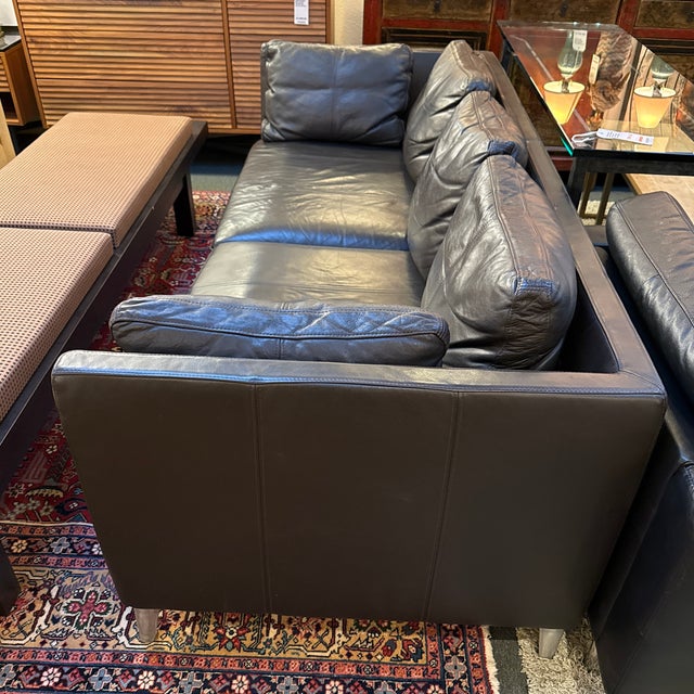 2010s Stockholm Leather Sofa, Black For Sale - Image 5 of 12
