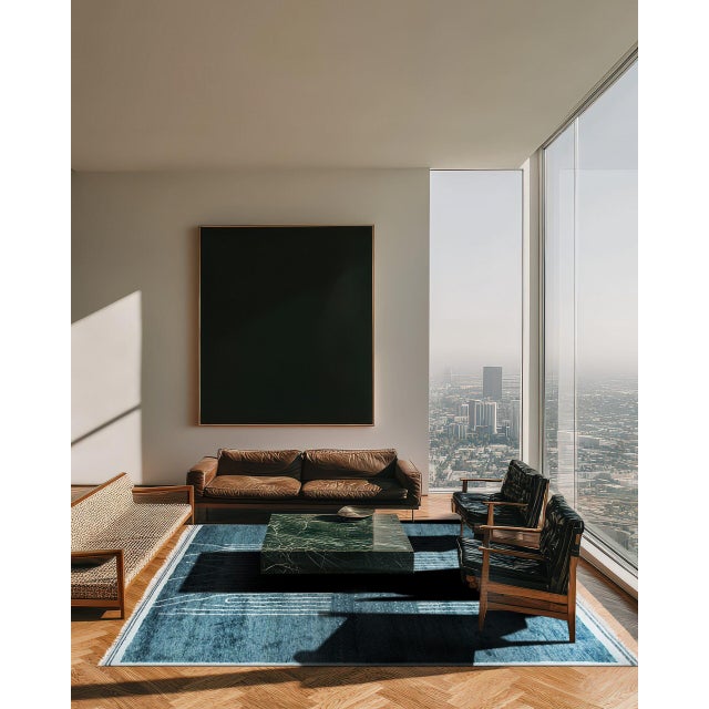 Freya Moroccan Green Hand Knotted Wool Rug, Country of Origin: India. This exceptional piece showcases the mastery of...