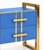 Cornflower Blue Glass Nightstands with Brass Frames and Drawers from Justfurnituress SRL, Set of 2 For Sale - Image 6 of 10