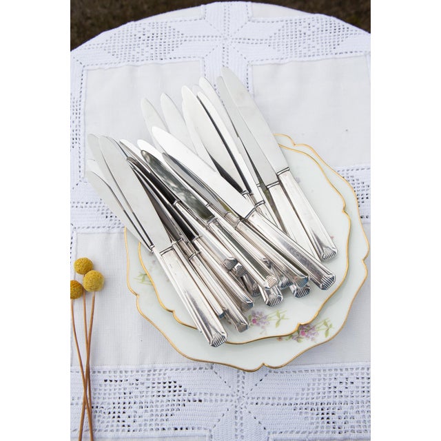 1950s French Art Deco Style Table and Appetizer Knives for 12 from DAM, 1940s, Set of 24 For Sale - Image 5 of 9