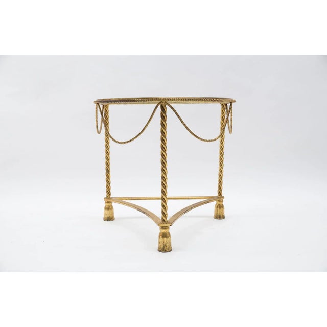 Italian Gold Plated Side Table, 1960s For Sale - Image 6 of 10