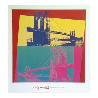 Andy Warhol Foundation Vintage Offset Lithograph Print Pop Art Poster " Brooklyn Bridge " 1983 For Sale