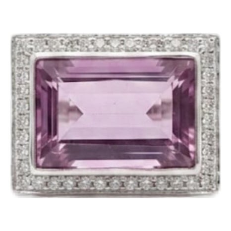 Natural Amethyst 14.45cts & Diamond 0.65cts Ring in 18k Gold For Sale