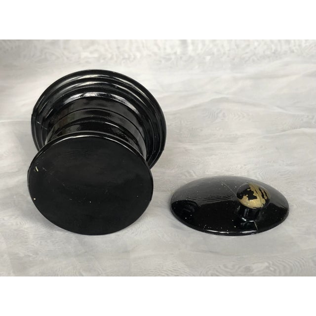 Vintage Black Glass Apothecary Jar With Lid For Sale - Image 9 of 12
