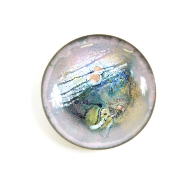 Vintage Late 20th Century Decorative Enameled Plate For Sale - Image 4 of 4