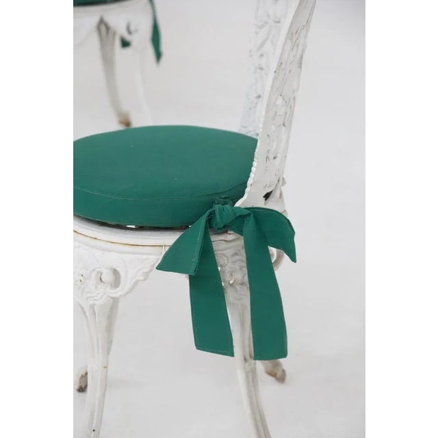 Set of Victorian English Cast Iron Chairs and Original Fabric, 1890s For Sale - Image 6 of 13