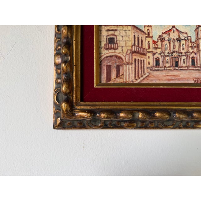 Brown 1960's Villiers Cathedral De La Habana Cuba Impressionist Oil on Masonite Board - Framed For Sale - Image 8 of 12