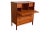 1970s Mid-Century Modern Teak Secretary Desk Vanity With Mirror For Sale - Image 4 of 11