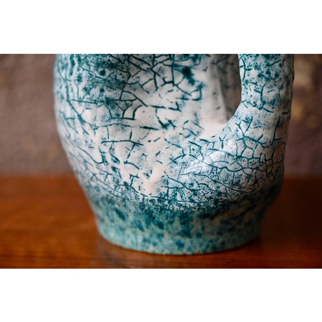 1950s Accolay Ceramic Pitcher in Crackled Glazed Stoneware, 1950s For Sale - Image 5 of 11
