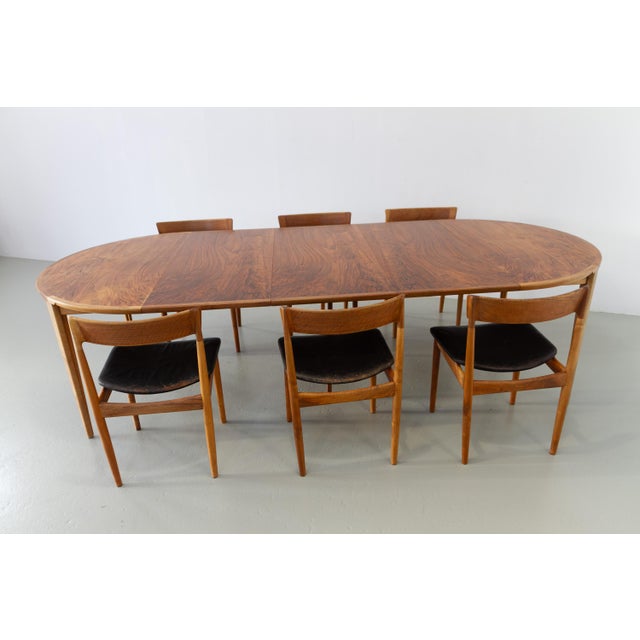 Brown Danish Walnut Dining Room Set by Henry Rosengren Hansen for Brande, 1960, Set of 7 For Sale - Image 8 of 18