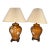 Vintage Mid-Century Modern Ceramic Table Lamps by Nathan Lagin Co., Inc. With a Faux-Bamboo Drip Glaze Pattern - a Pair For Sale