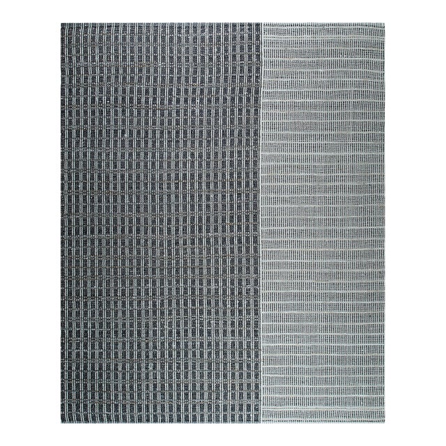 9x12 Lila Talia Gray Geometric Modern Flatweave Carpet Rug For Sale