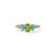 Embrace vibrant color and striking design with this beautifully crafted Oval Peridot and Blue Topaz Cluster Ring. At its...