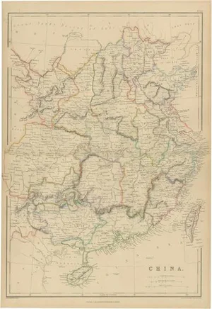 Antique Map of China by W. G. Blackie, 1859