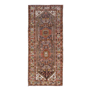 Antique Persian Bakhtiar Gallery Rug Featuring a Multi-Medallion Tribal Design For Sale