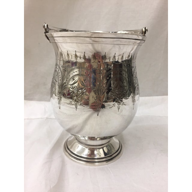 Antique Etched Silver Vase For Sale - Image 4 of 10