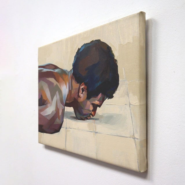Early 21st Century Repose Kissing the Ground by Ale Casanova | Oil on linen of a man lying face down on the ground For Sale - Image 5 of 5