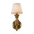 Metal Art Deco Brass Hand-Form Torch Wall Sconce with White Pleated Shade, 1930s For Sale - Image 7 of 7