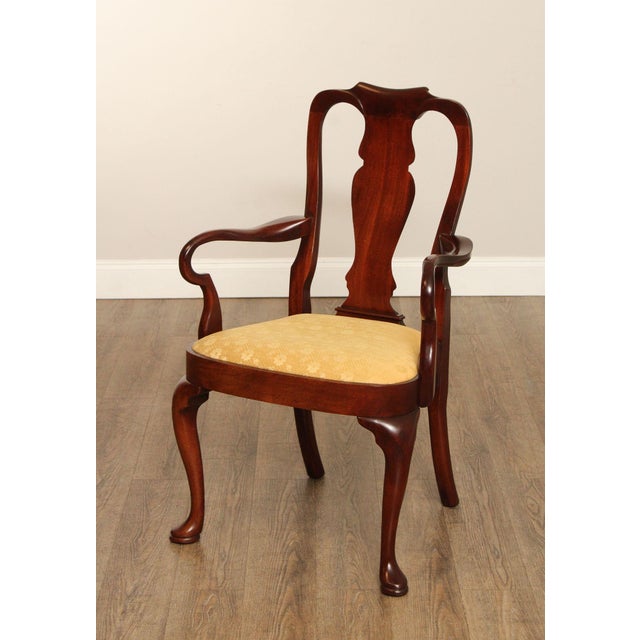 Wood Queen Anne Style Vintage Mahogany Armchair For Sale - Image 7 of 12