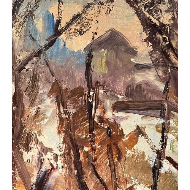 Ernest Voegeli, Snow-Covered Underwood, Oil on Canvas For Sale - Image 4 of 11