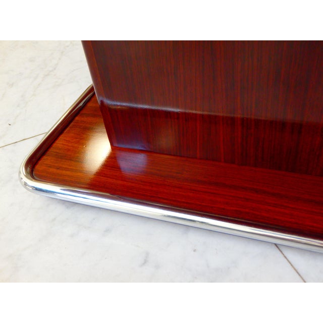 Mid-Century Modern Bar Table with Opening Mechanism and Chrome Trim, 1960s For Sale - Image 6 of 15