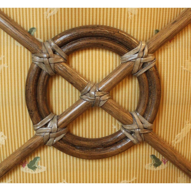 Late 20th Century Late 20th Century Pair of McGuire "Target" Back Arm Chairs For Sale - Image 5 of 8