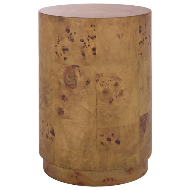 Siya Burl Round Accent Table in Brown For Sale In Philadelphia - Image 6 of 6