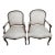 Vintage French Style Open Arm Chairs - a Pair For Sale
