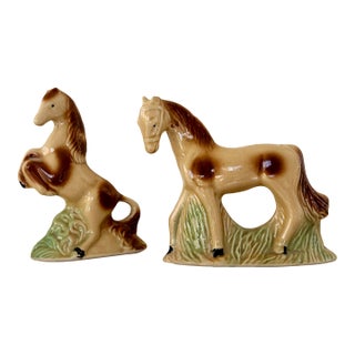 Mid-Twentieth Century Brazilian Ceramic Equesterian Figurines, a Pair For Sale