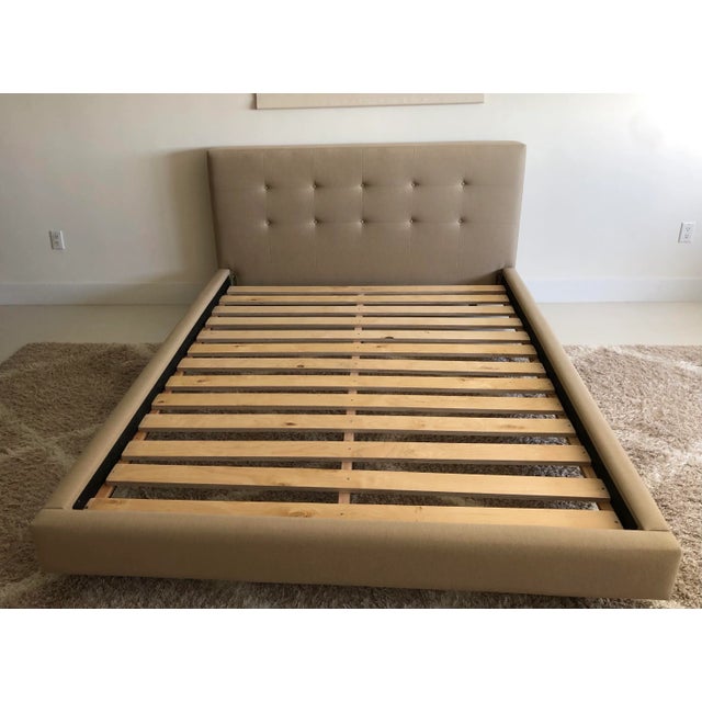 Crate & Barrel Crate and Barrel Upholstered Queen Size Platform Bed For Sale - Image 4 of 8