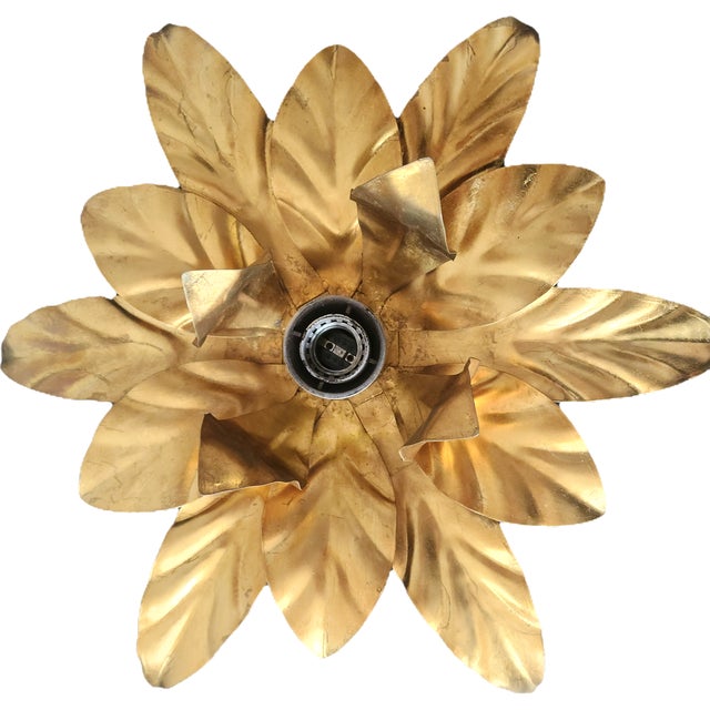 A very rare, large, decorative, and high-quality floral florentine ceiling or wall light in the shape of a flower, dating...