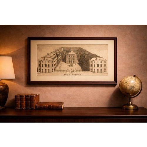 Guy’s Hospital London, Bird’s-Eye View, W.H. Toms, c.1739 A finely engraved mid-18th century view of Guy’s Hospital in...