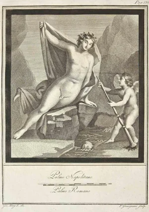 Giovanni Elia Morghen, Ancient Roman Fresco Herculaneum, Etching, 18th Century