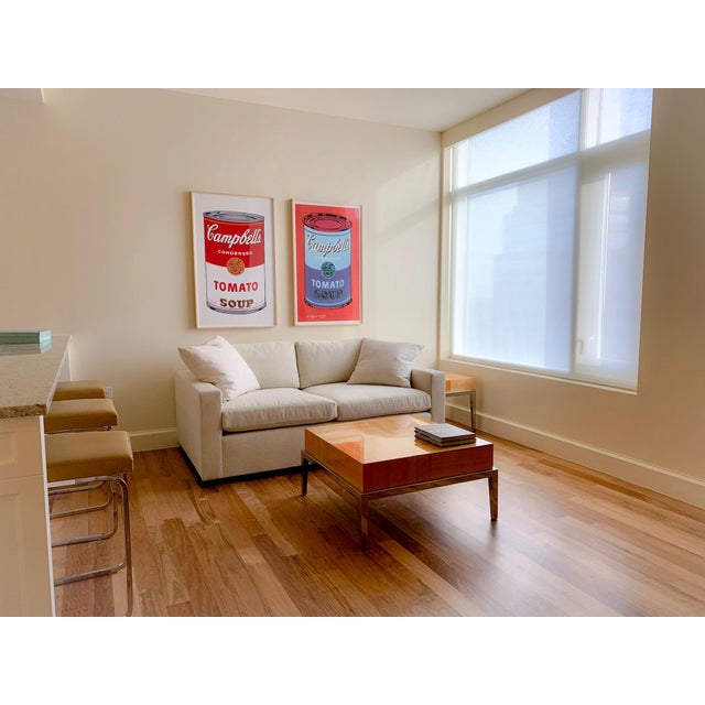 Custom Furniture Builders Custom-Made Solid Wood Coffee Table With Stainless Steel Finish For Sale - Image 4 of 4