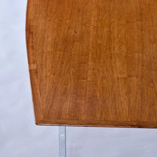 Florence Knoll Large Walnut Chrome Conference Boat Table for Knoll