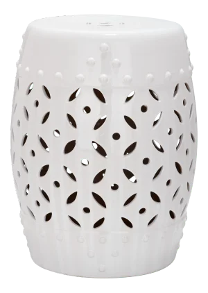Coin Garden Stool in White