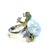 Baroque Bochic “Orient” Vintage White Sea Pearl & Emeralds Ring Set In 18K Gold & Silver For Sale - Image 3 of 10