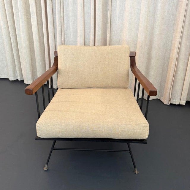 1950s 1950s Mid Century Modern Wrought Iron Lounge Chair by Richard McCarthy For Sale - Image 5 of 10