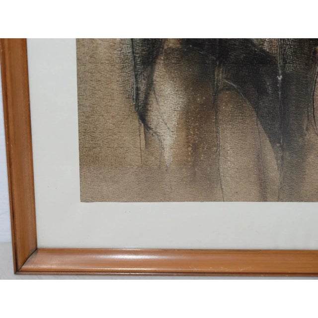 Shabby Chic Mid Century Modern "Family Group" Mixed Media Painting C.1961 For Sale - Image 3 of 11