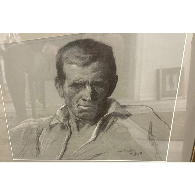 1990s Carl Bantzer, Study of Farmer Rupps Head, Charcoal, Framed For Sale - Image 5 of 12