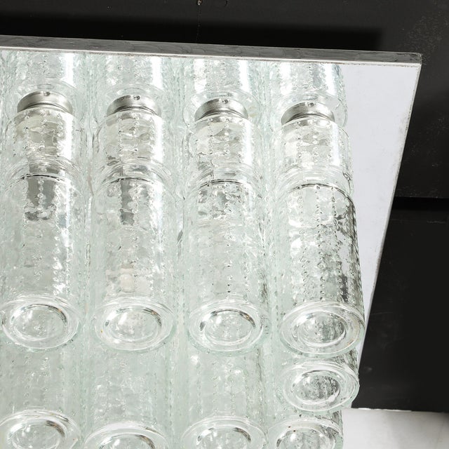 Mid-Century Modern Molded Glass Cylinder Flush Mount in Chrome by Doria Leuchten For Sale - Image 9 of 18