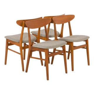 Teak and Wool Chairs from Farstrup Møbler, 1960s, Set of 4 For Sale